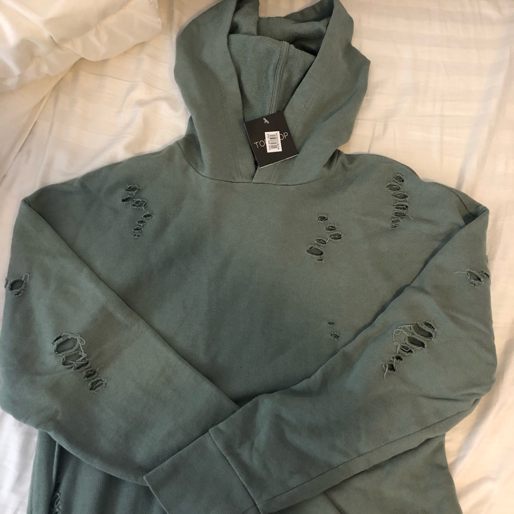 NWT Topshop Destroyed Hoodie